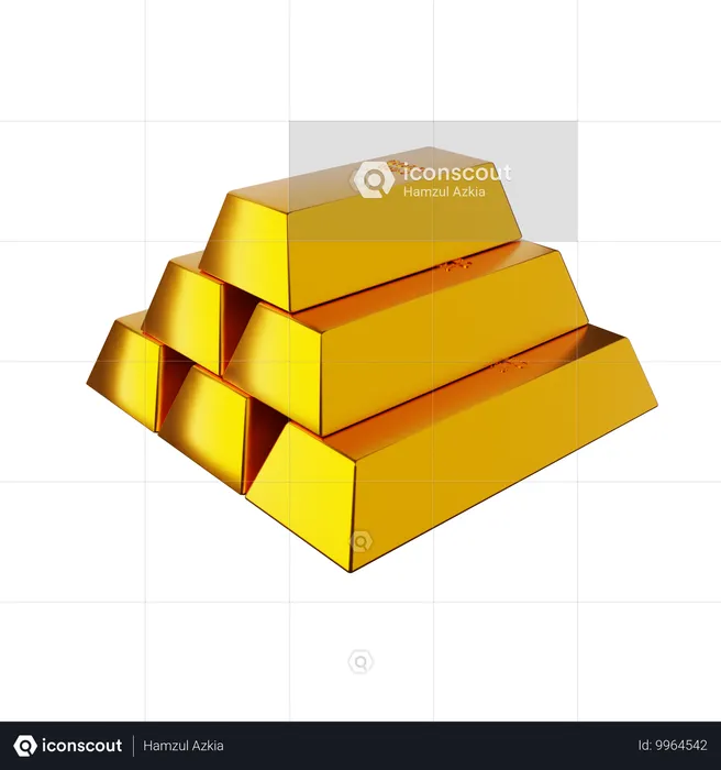 Bilhões de investimento em ouro  3D Icon