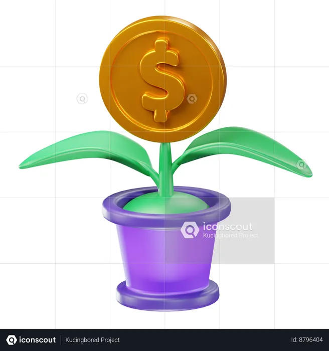 Investimento em dinheiro  3D Icon