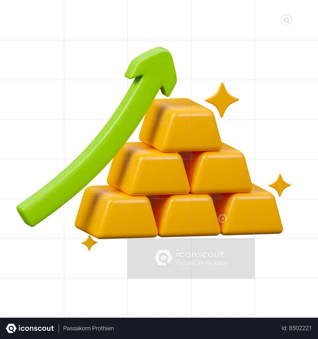 Investimento em ouro  3D Icon