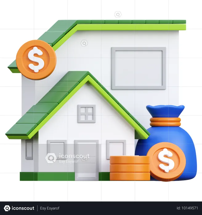 Investimento imobiliário  3D Icon