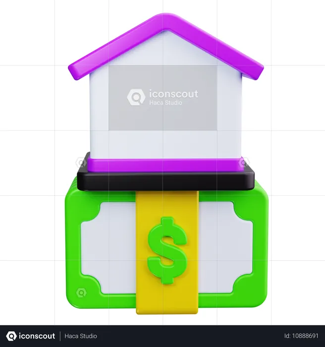 Investimento imobiliário  3D Icon