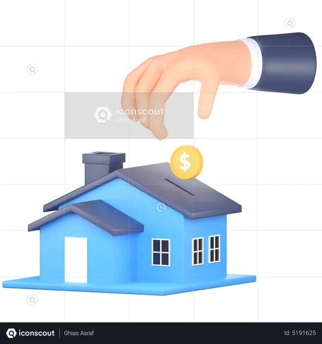 Investimento imobiliário  3D Icon