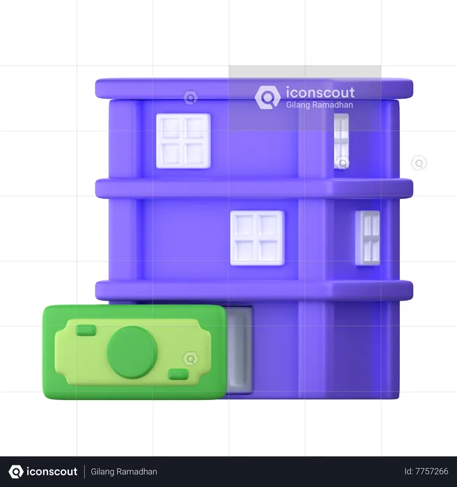 Investimento imobiliário  3D Icon