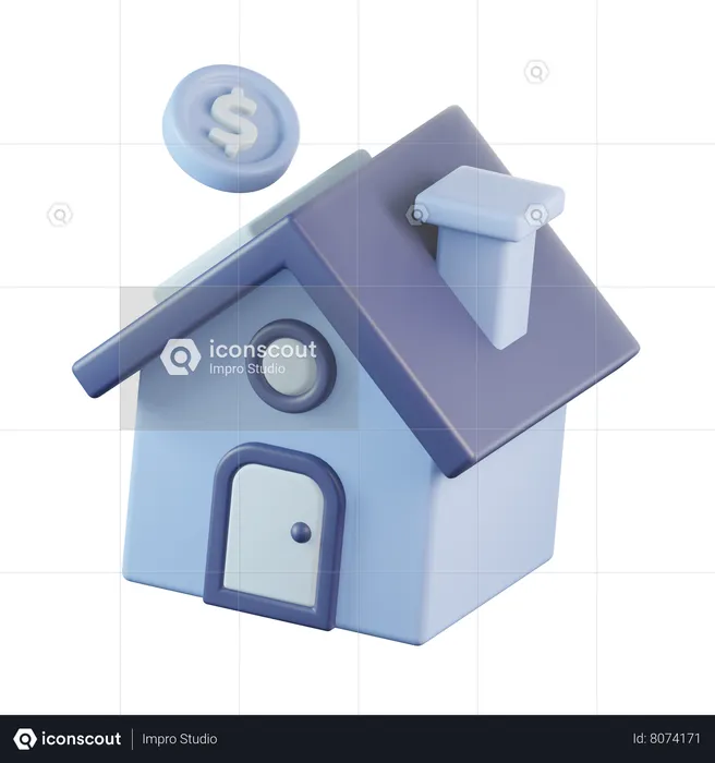 Investimento imobiliário  3D Icon