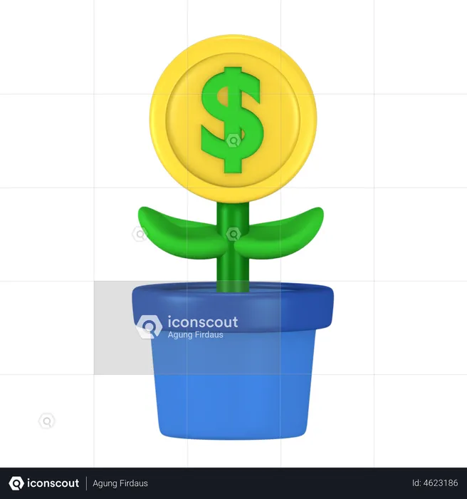 Croissance de l'argent d'investissement  3D Illustration