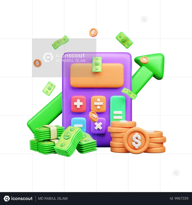 Bénéfice d'investissement  3D Icon