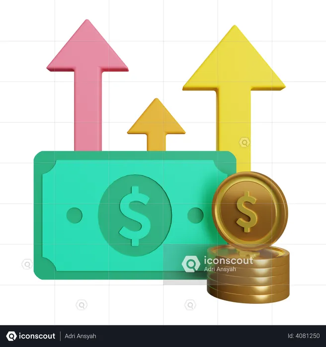 Bénéfice d'investissement  3D Illustration