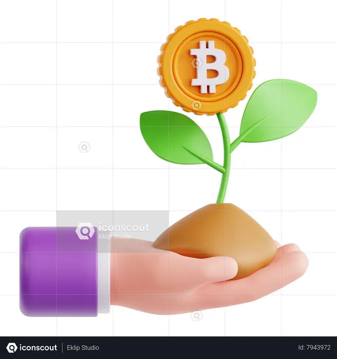 Investissement en bitcoins  3D Icon