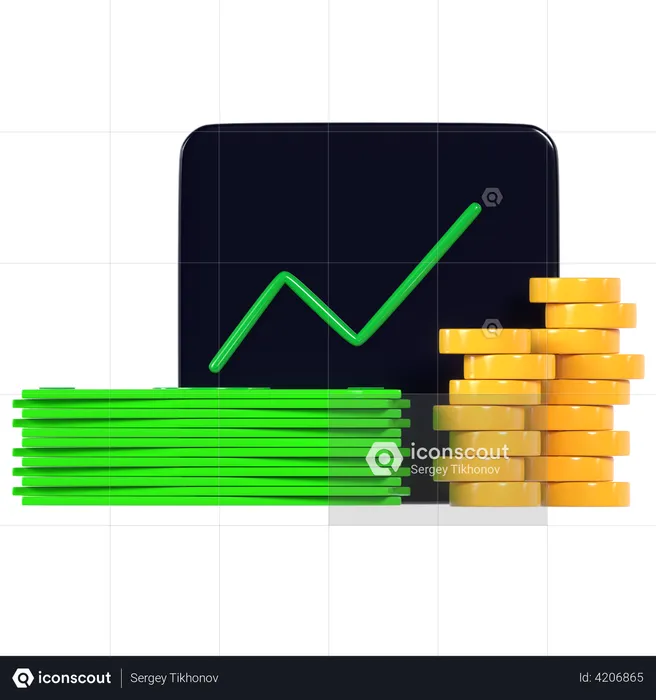 Croissance des investissements  3D Illustration