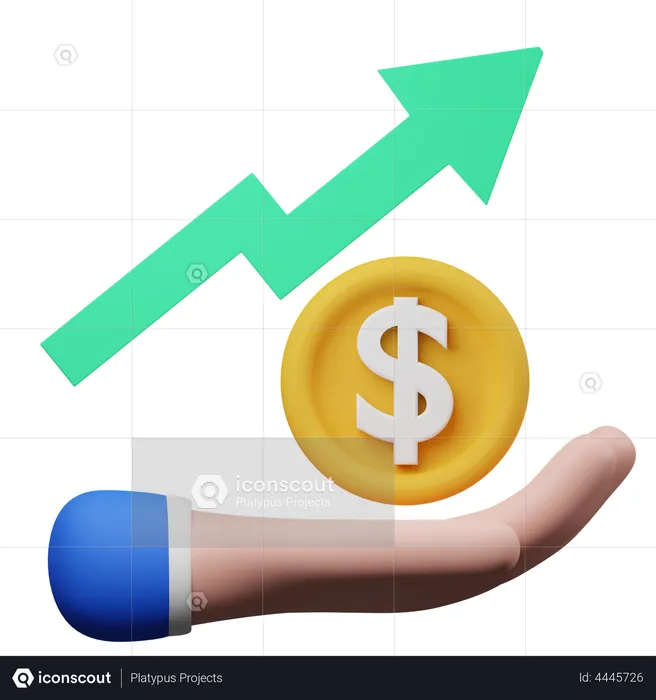 Croissance des investissements  3D Illustration