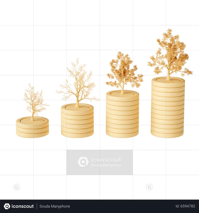 Croissance des investissements  3D Illustration