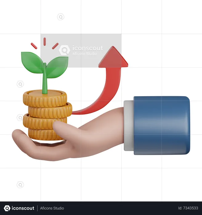 Croissance des investissements  3D Icon