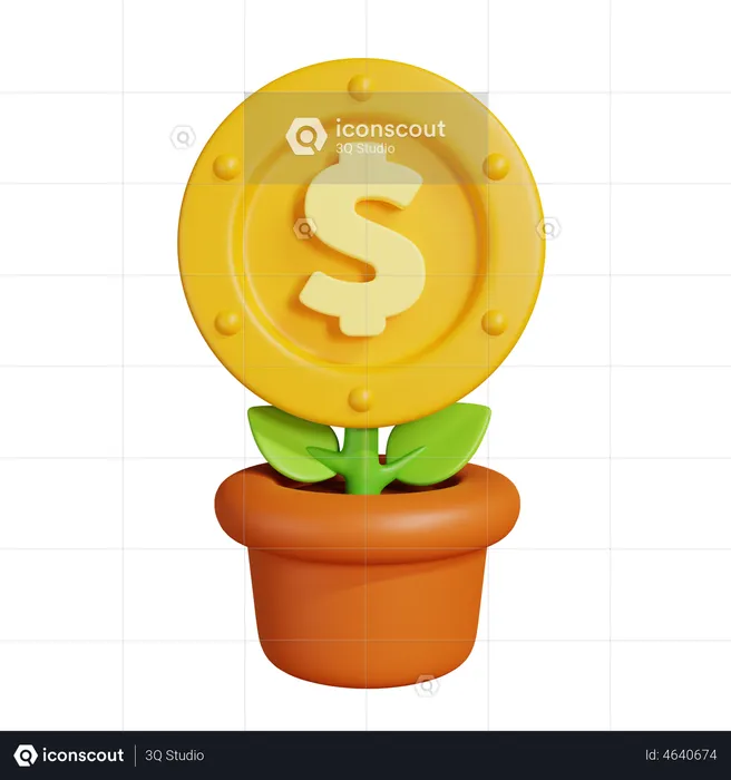 Investissement en dollars  3D Illustration