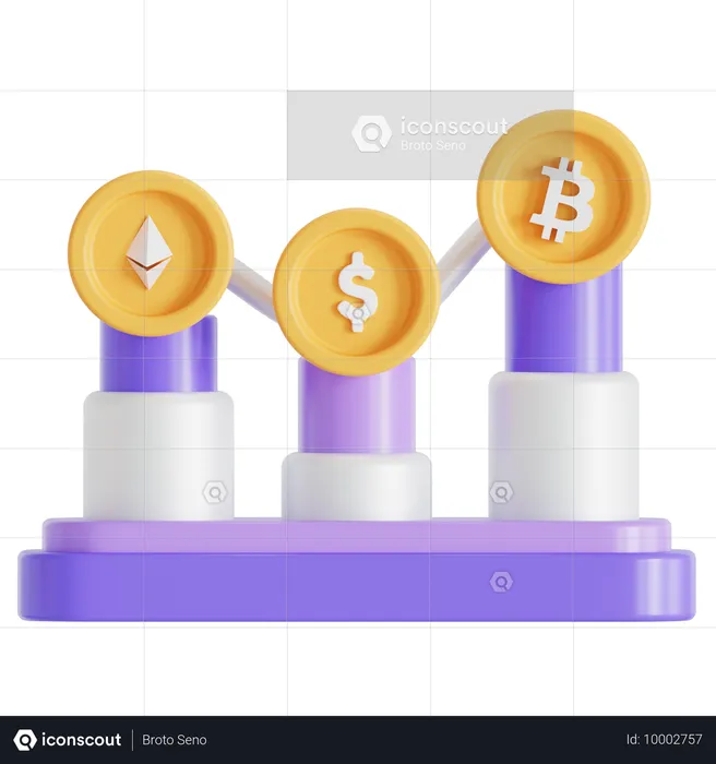 Investissement en crypto-monnaie  3D Icon