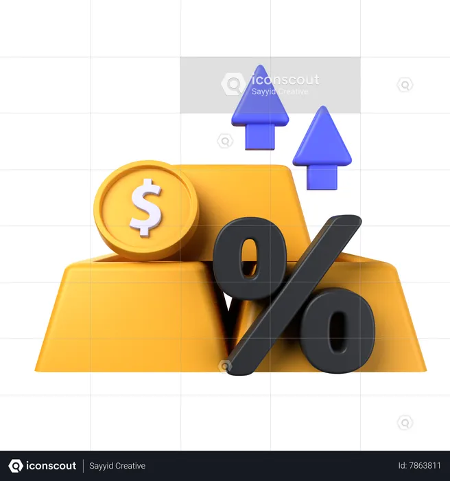 Investissement en or  3D Icon