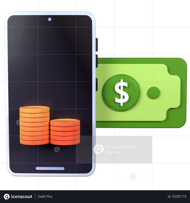 Investissement dans les smartphones  3D Icon