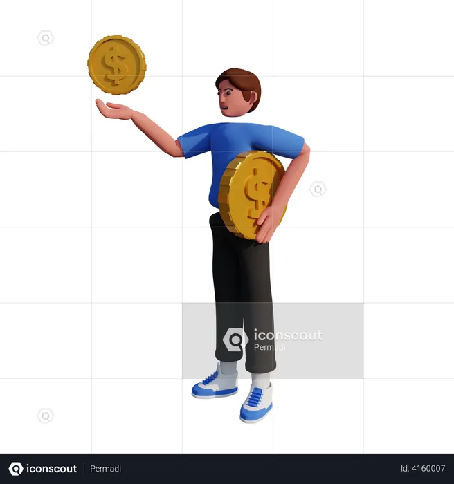 Investisseur masculin  3D Illustration