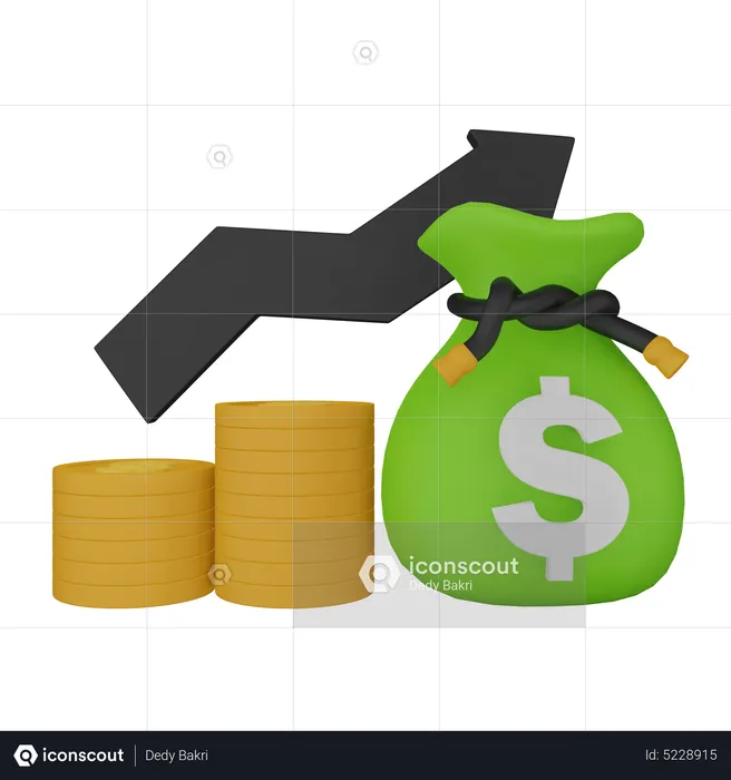 Investitionswachstum  3D Icon