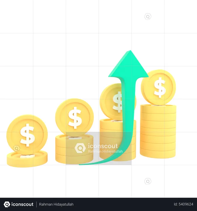 Investitionswachstum  3D Icon