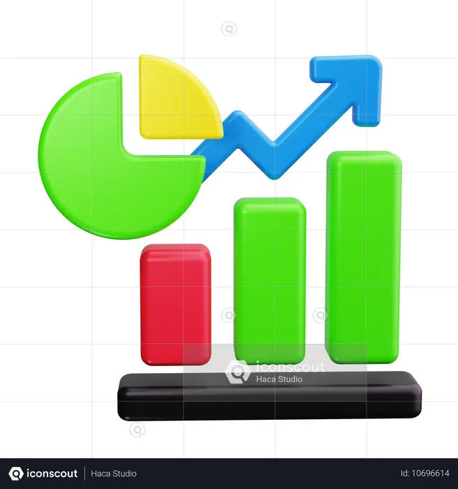 Diagramm zum Investitionswachstum  3D Icon