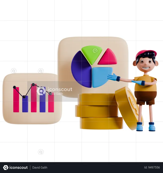 Investment Analysis Visualization  3D Illustration