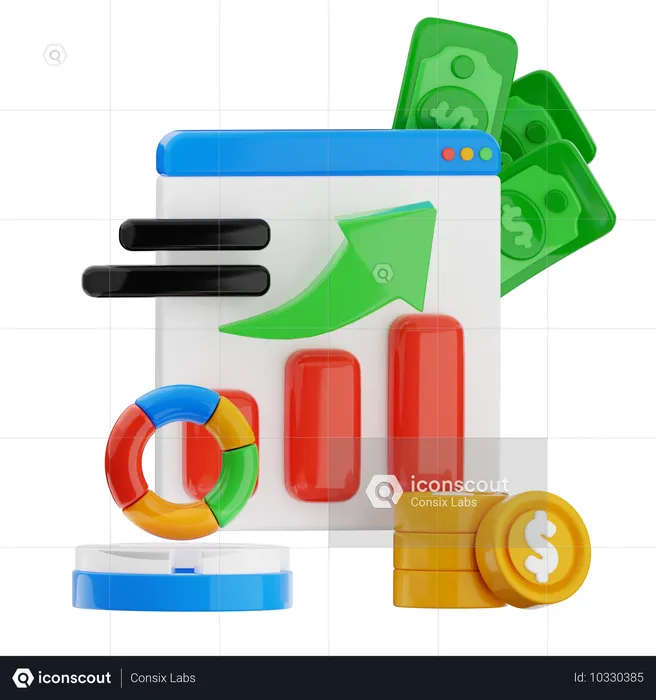 Investment analytics  3D Icon