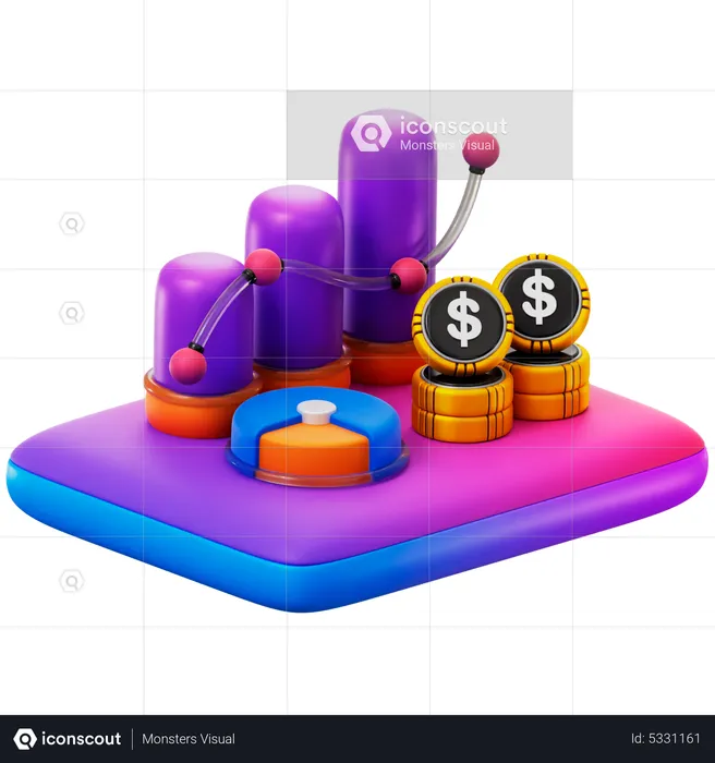 Investment Diagram  3D Icon