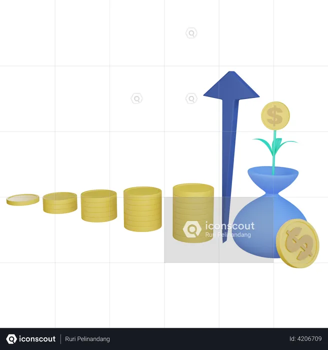 Investment Graph  3D Illustration