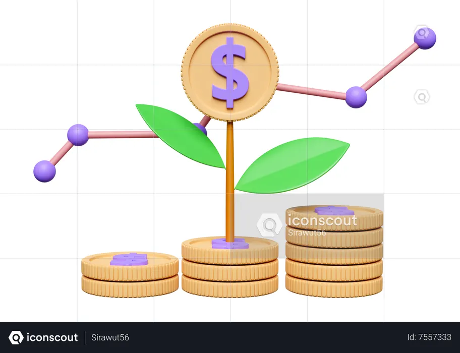 Investment Growth  3D Icon