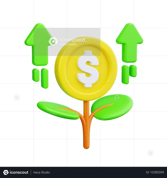 Investment Growth  3D Icon