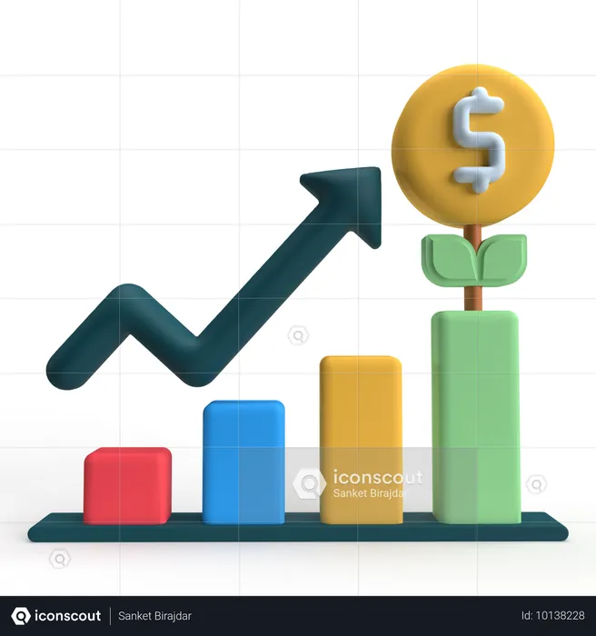 Investment Growth  3D Icon