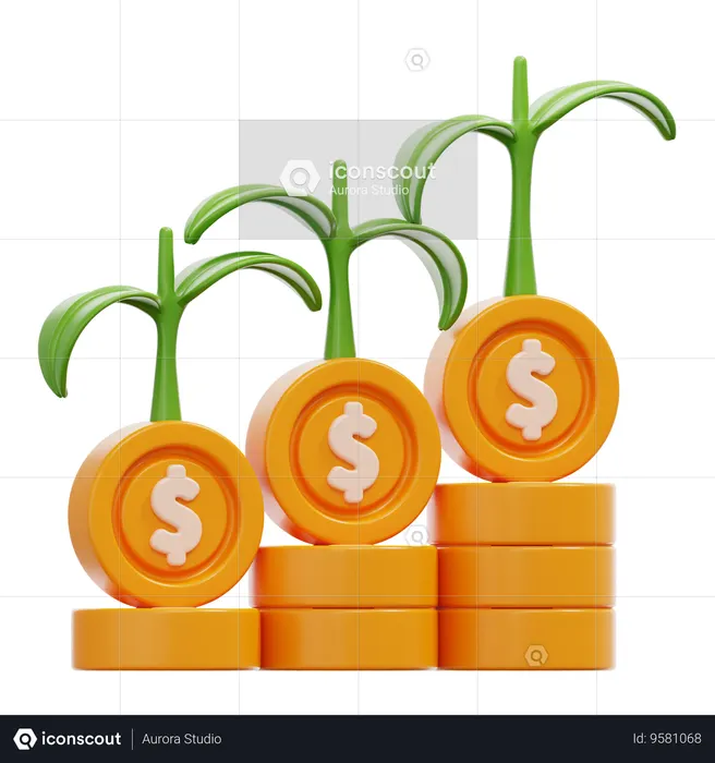 Investment Growth  3D Icon