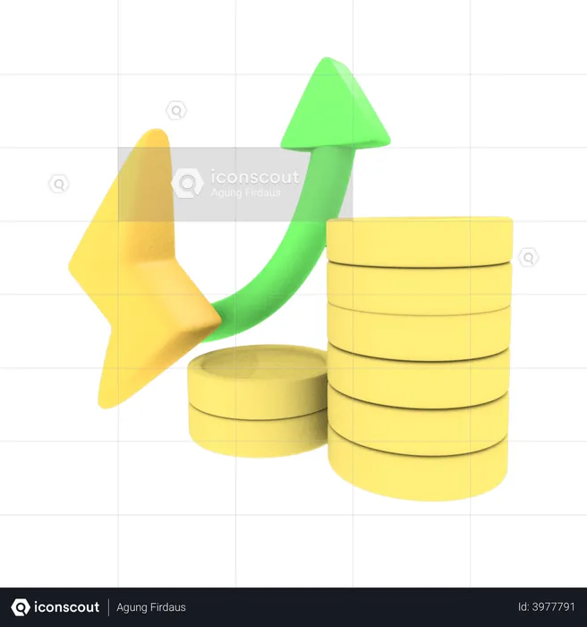 Investment growth  3D Illustration