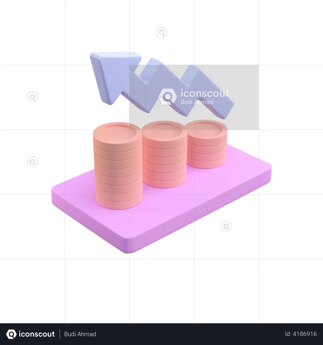 Investment growth  3D Illustration