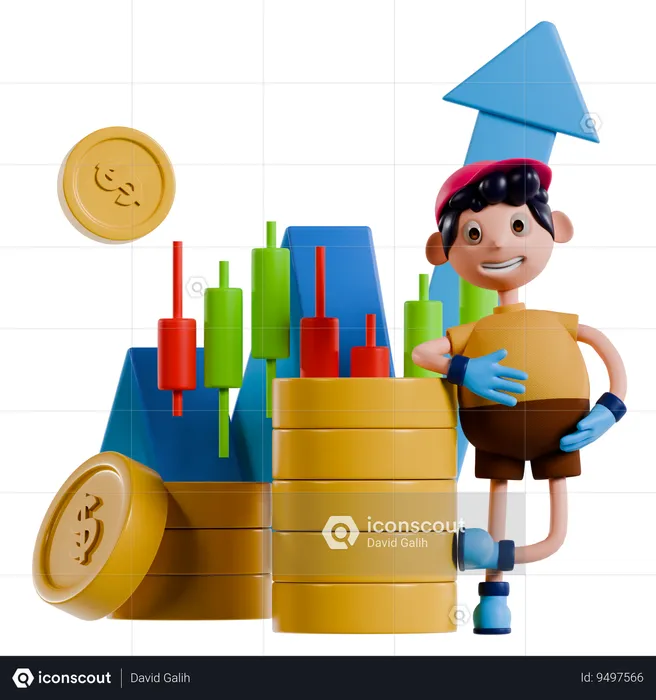 Investment Growth Journey  3D Illustration