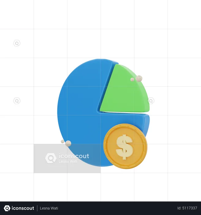 Investitions-Kreisdiagramm  3D Icon