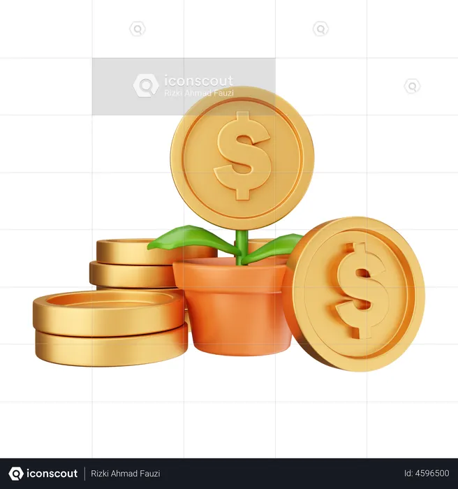 Investment Plant  3D Illustration