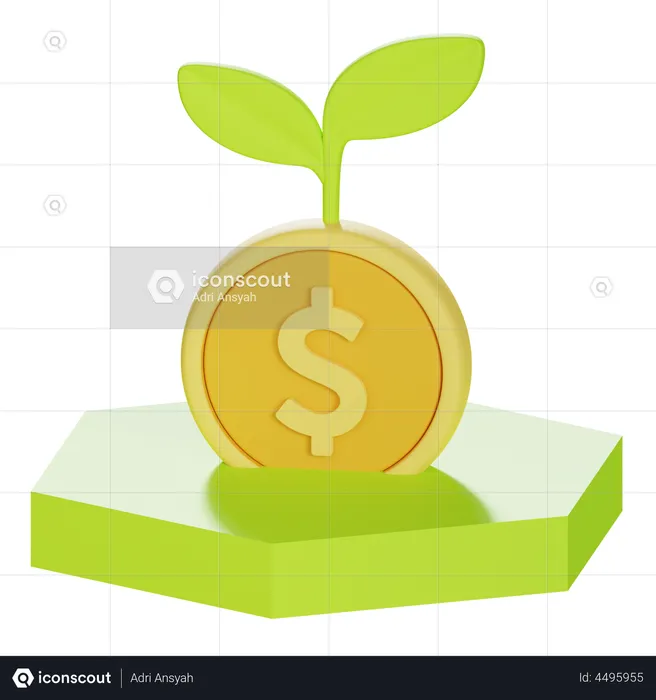 Investment Plant  3D Illustration