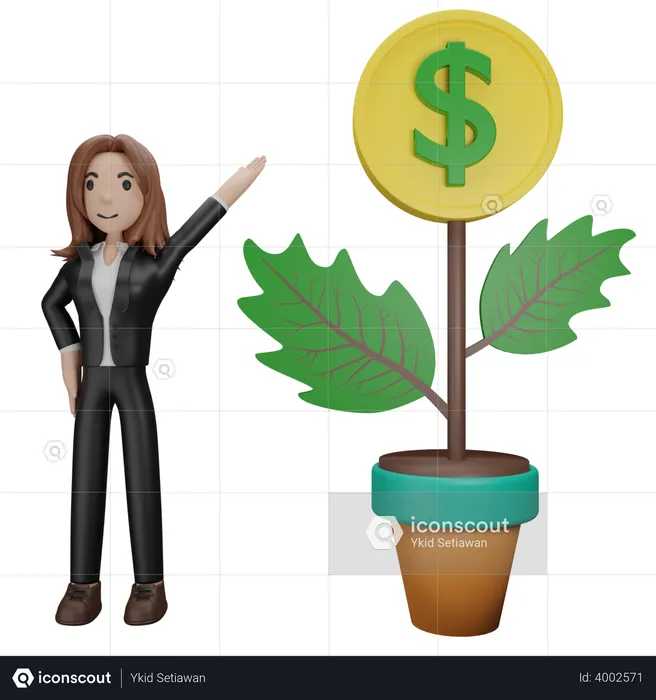 Investment Plant  3D Illustration