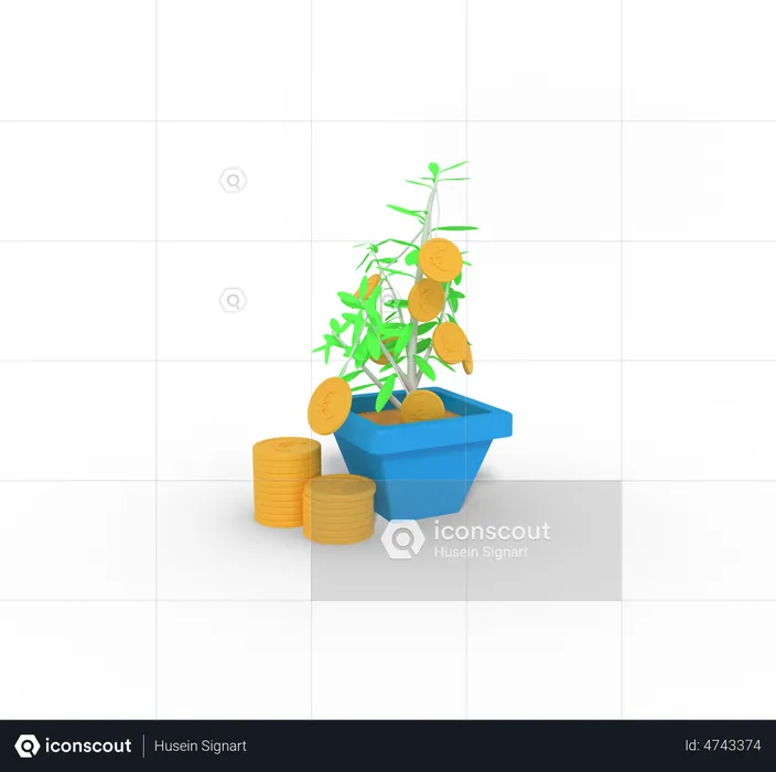 Investment Plant Euro  3D Icon
