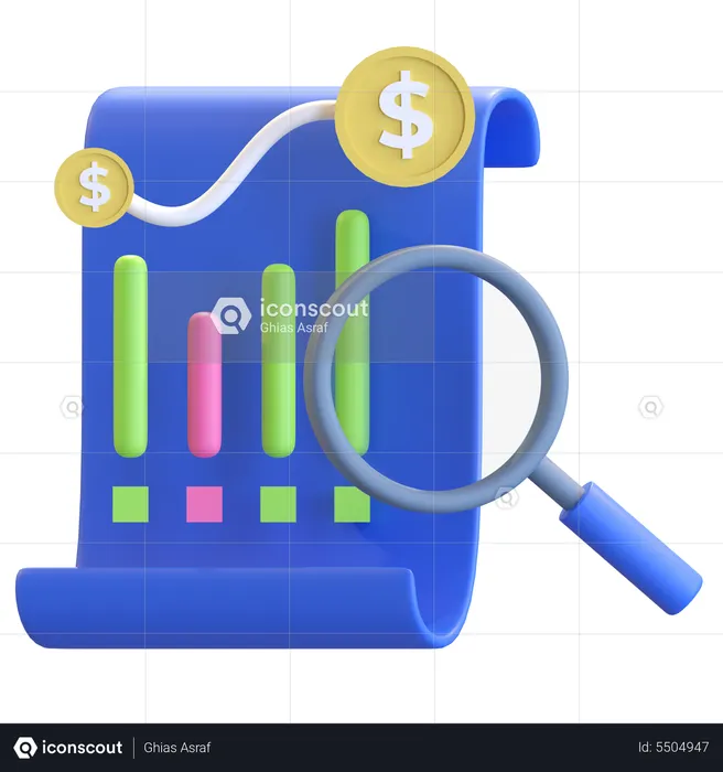 Investment Portfolio Analytic  3D Icon