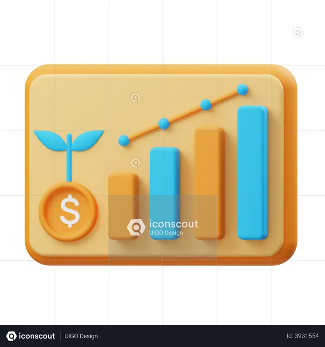 Investment report  3D Illustration