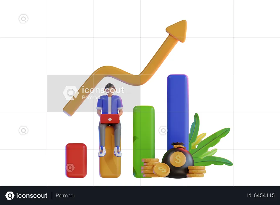 Investment return  3D Illustration