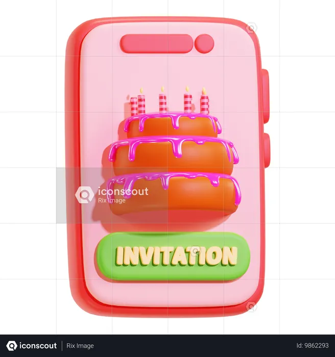 Invitación de cumpleaños  3D Icon