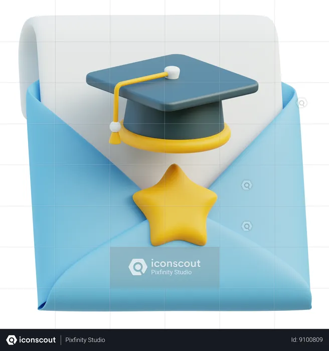 Invitación de graduación  3D Icon