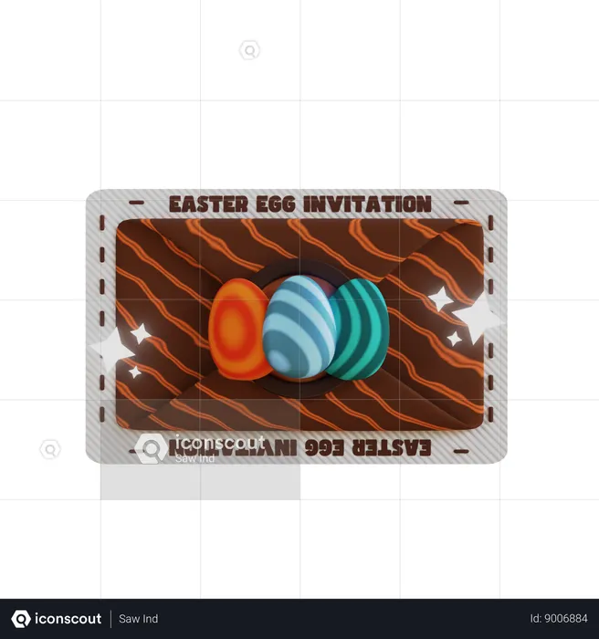 Happy easter Invitation  3D Icon