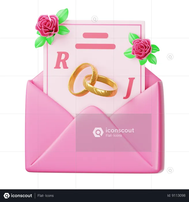 Invitation de mariage  3D Icon