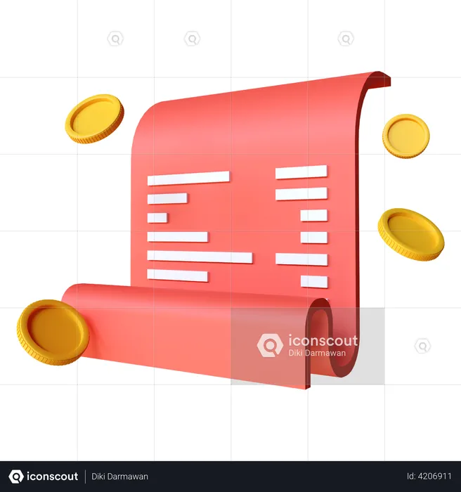 Invoice  3D Illustration