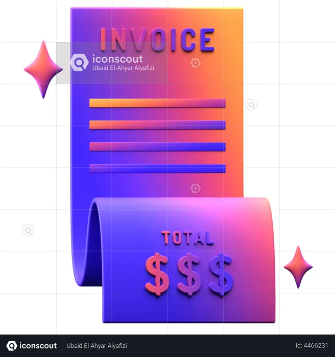 Invoice  3D Illustration