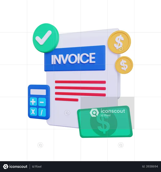 Invoice bill  3D Illustration